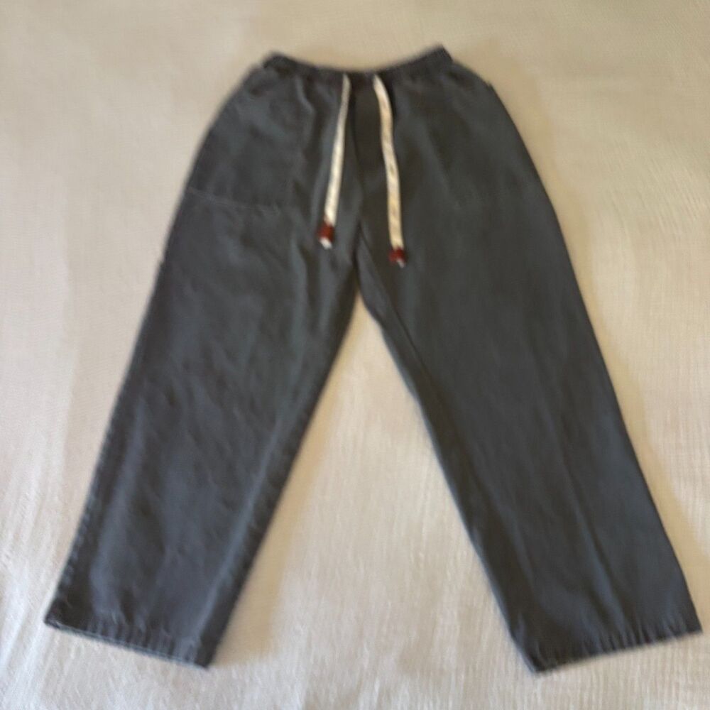 KIDORIMAN Gray Japanese Casual Work Drawstring Pants Mens Size Small